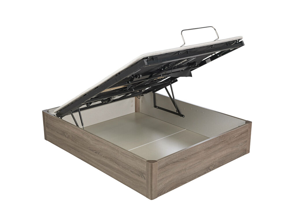 Canapé abatible de madera con base tapizada articulada de color roble ERGODES ROBLE