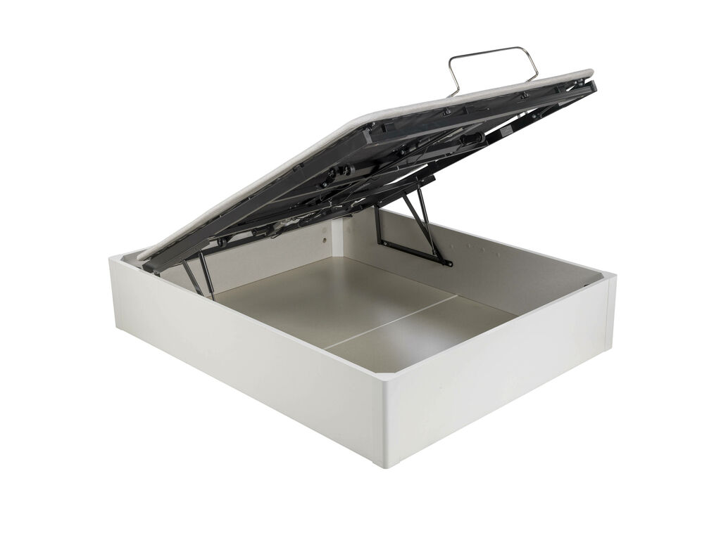 Canapé abatible de madera con base tapizada articulada de color blanco ERGODES BLANCO