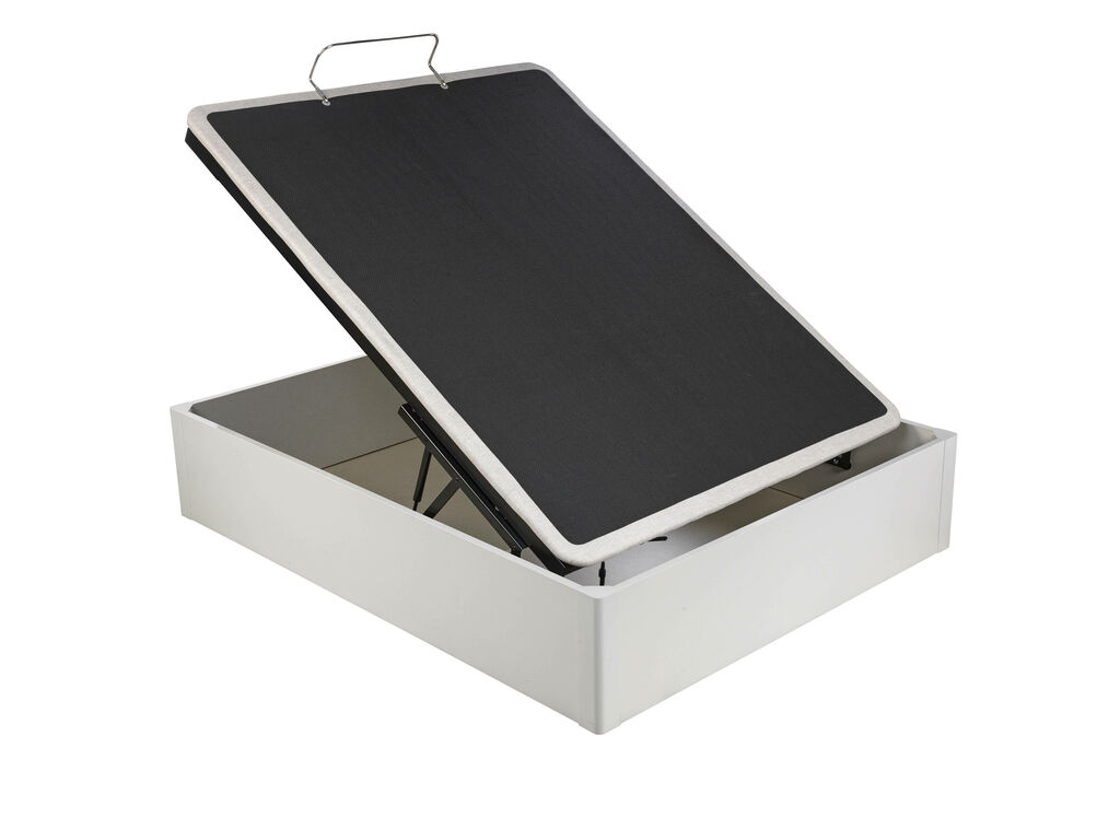 Canapé abatible de madera con base tapizada articulada de color blanco ERGODES BLANCO